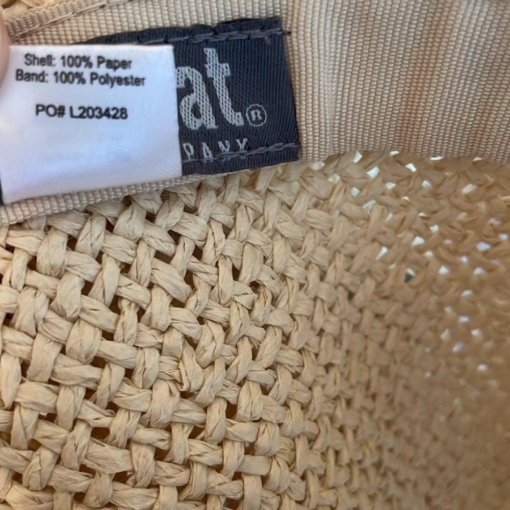 Straw Hat w/ Cowrie Shell band Wide-Brim Raffia Floppy Sun Hat NWOT San Diego Co - Picture 7 of 12